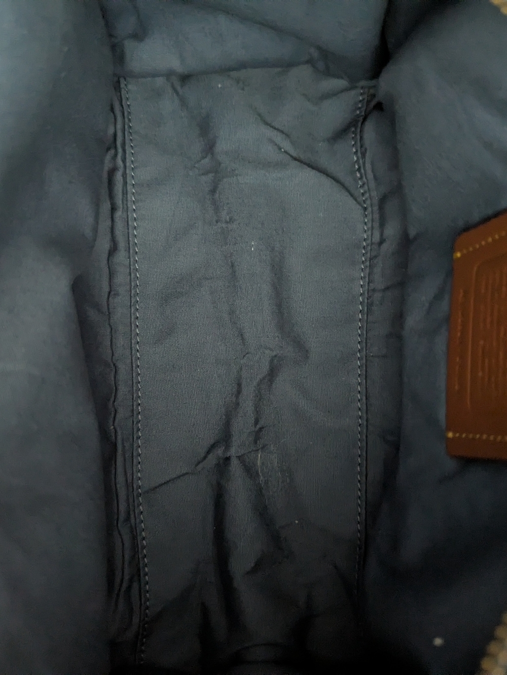 Coach Denim Cargo Tote Upcycled In A Love Denim Size 26 New Without Tags. - Picture 16 of 16